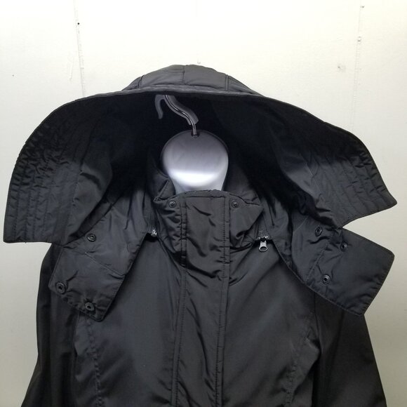 Zara Basic S Black Coat Hood Removable Zip In Liner Vest Winter Parka Cold Weath - Picture 6 of 8